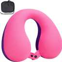 COOLBEBE Kids Travel Neck Pillow, Softly Double Support Neck Pillow for Car & Airplane, Traveling Gifts for Toddler & Children (1, Pinkish Purple)
