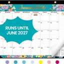 Desk Calendar 2026-2027, 21-Month Calendar Runs Unitl June 2027, Large 17" x 12" Monthly Desktop & Wall Calendar for Home & Office - Floral