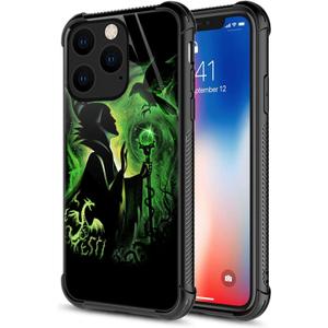 CARLOCA Compatible with iPhone 14 Pro Max Case for Girls Boys Ultra Protection Shockproof Soft Silicone TPU Non-Slip Back Pattern Green Magic Lady