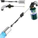 Sondiko Propane Torch Weed Burner, High Output 1,200,000 BTU Weed Torch Flamethrower, 30" Detachable Long Arm Heavy Duty Blow Torch with Flame Control For Garden, Wood, Ice, Snow, Stumps, Melting (Black & Silver)