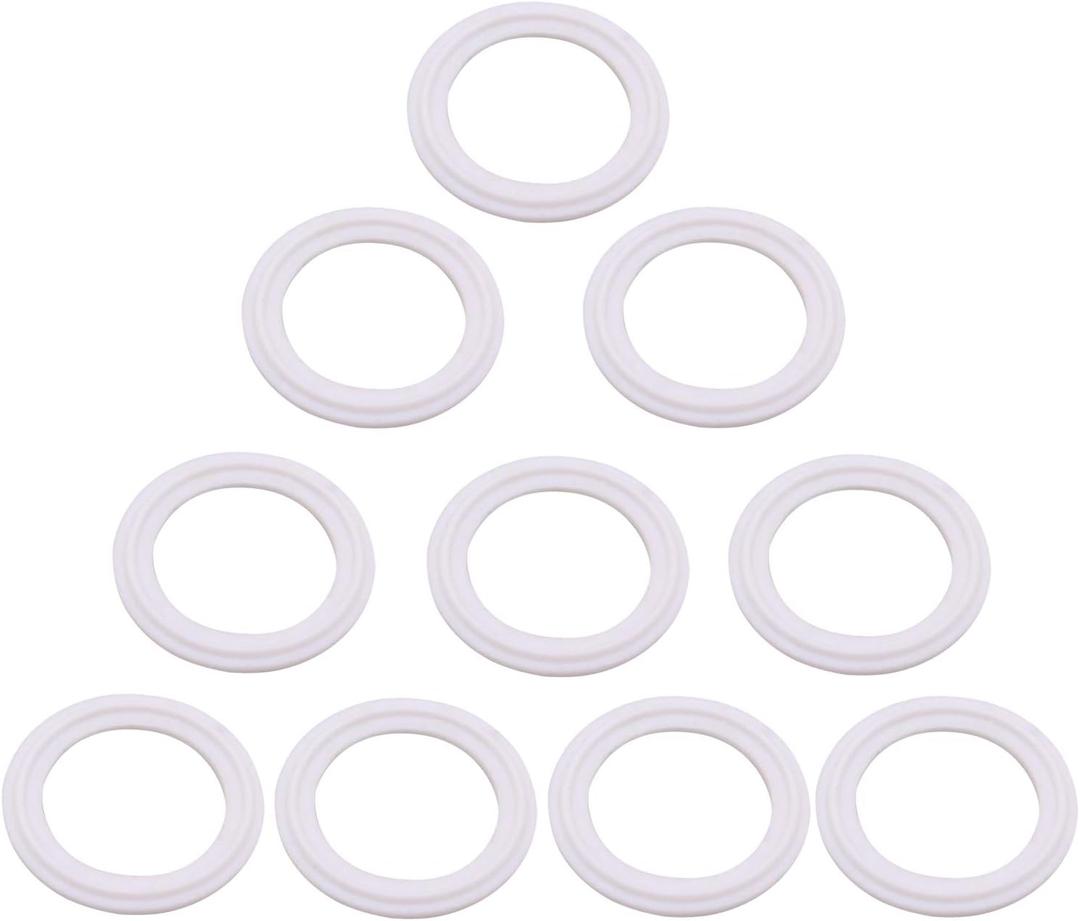 DERNORD PTFE (Teflon) Tri-Clamp Gasket O-Ring - 1.5 Inch Style Fits OD 50.5MM Sanitary Pipe Weld Ferrule (Pack of 10)