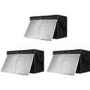 CIVJET Insulated Food Delivery Bag with Hard Bottom, XXX-Large Insulated Reusable Grocery Cooler/Hot Bags, Tote Bag for Shopping/Travel, Black, 3-Pack