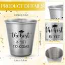 Roshtia 50 Set Graduation Party Favors Inspirational Stainless Steel Shot Glasses with Thank You Cards Organza Bags, Class of 2026 Graduation Gifts Bulk for Guests High School College Seniors(Black)