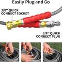 Pressure Washer Hose 100ft 4200PSI with 3/8 Quick Connect, 1/4 Commercial Grade Steel Wire Braided Kink Resistant Power Washer Extension Hose, Flexible Replacement Hose Adapter Set