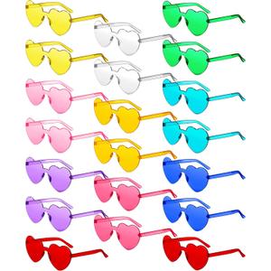 Colzzy 30 Pairs Sunglasses Heart Shaped Glasses Bulk for Women Colorful Bachelorette Party(Multicolor)