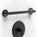 16 inches Stainless Steel Designer Grab Bar for Bath Safety, Collection Glacier, ADA Compliant 500lbs Loading Capacity, Dual Tone (Matte Black | Chrome)