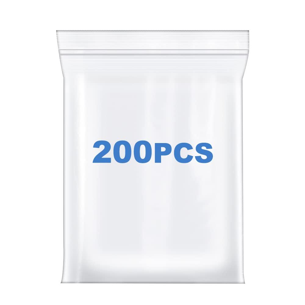 200 PCS 2" x 3" Thick 4 Mil Small Clear Zip Poly Bags Plastic Reclosable Zip Seal Lock Bags Heavy-Duty Necklace Ring Coin Beads Jewelry Pill Zipper Bag