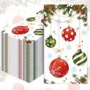Kisston 200 Pcs Christmas Napkins Disposable Paper Christmas Ornament Pine Cone Design Napkins Guest Cocktail Beverage Dinner Hand Napkins Towel for Kitchen Holiday Xmas Decorative (4.3 x 7.9 Inch)