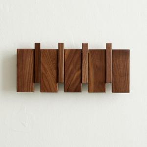 Wooden Coat Hooks Wall Mounted, Coat Rack Hanger Wall Mount with 4 Hooks, Heavy Duty Coat Hooks for Hanging Coats/Keys/Hats/Robe&Towels/Plants/Bags, Home Decor Gift, Walnut