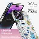 Goodon for iPhone 13 Pro Max Case Wallet - Flip Folio Leather Cover with Trendy Floral Design, 4 Card Slots & Kickstand Function, Protective Phone Case for Women and Girls - Eyes