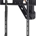 Motorized Pull Down TV Mount with Speaker Bracket Over Fireplace, Electric Height Adjustable Wall Mount for 32-70" TV up to 77lbs, Full Motion Swivel & Tilt, Remote Control, Max VESA 600x400mm
