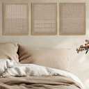 PHOPAGO Boho Mid-Century Modern Framed Wall Art Minimalist Geometric Neutral Wall Decor Bohemain Artwork Farmhouse Kitchen Decor - 11x14in Natural Framed (14L" x 11W" x 3 Pcs Natural)