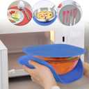 KooMall 12 10 8 Inch Multi-use Microwave Mat, Trivet, Pot Holders, Drying, Baking, Place Mat, Utensils Rest, Silicone Cover Pad for Hot Pot Pans Bowls Plates Dishes Kitchen Counter,Heat Resistant,Blue