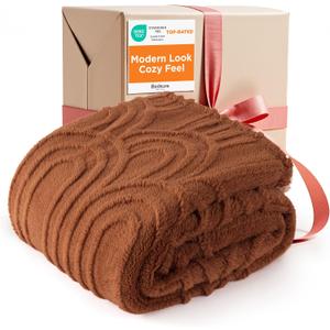 Bedsure GentleSoft Burnt Orange Throw Blanket for Couch - Super Soft & Cozy Fall Blankets for Women, Cute Fluffy Fleece Throw for Girls, Room Decor Aesthetic Gifts for Women, 50x60 Inches