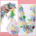 100 Feet Easter Tinsel Garland Colorful Egg Metallic Twisted Hanging Streamer Spring Garland for Easter Decoration Birthday Party Supply, White