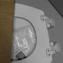 Mayfair Linden Slow Close Toilet Seat, Non Slip Heavy Duty Wood, Easy Install, Round, White