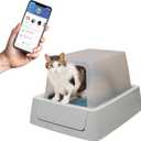 PetSafe ScoopFree Crystal Pro Self-Cleaning Automatic Litter Box - Uncovered Motion-Sensing Cat Box with Integrated Health Counter & App - Includes 1 Disposable Crystal Litter Tray (Standard)