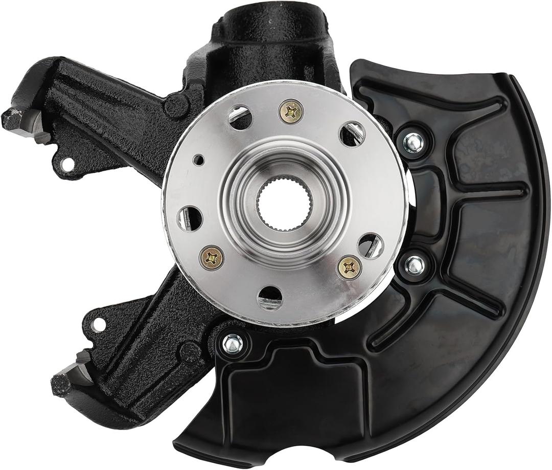 HARUMA 698-375 Front Left Wheel Hub Bearing & Steering Knuckle Assembly Driver Side for VW 1998-2010 Beetle, 2010 Beetle Cabrio, 1999-2010 Golf, 1999 2000 2001 2002 2003 2004 2005 Jetta, 1J0498465