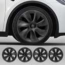 Hubcaps for Tesla Model Y Wheel Covers 19 inch 2021-2024 Hubcaps 4 Pcs Compatible with Tesla Model Y Rim Protector Replacement Wheel Cover Exterior Accessories,Black