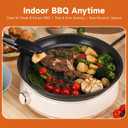 Joydeem 6.3qt Electric Hot Pot with Divider & Grill Plate, Dual-Flavor Shabu Shabu Pot, Multi-Function Hot Pot for Boil, Grill, Fry & Stew, 3 Power Settings, Detachable Nonstick Ceramic Pot