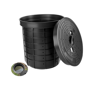 18.5 x 14.9 x 16.9'' Large Size Perforated Sump Pump Basin & Lid Combo,Well Pump Control Box Used In Kitchen Sinks Sewage Pump Wells Irrigation Control Boxes Basement Crawl Space Drainage Systems