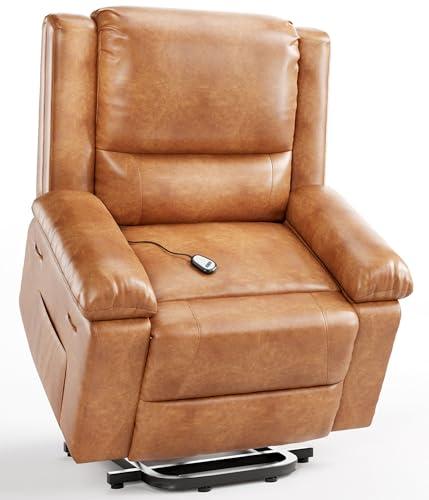 Garvee Power Lift Recliner Chair - Heat and Massage, PU Leather Electric Lift Recliner for Elderly & Mobility Impaired, Adjustable Back and Legs, Heavy Duty Lift Chair for Seniors