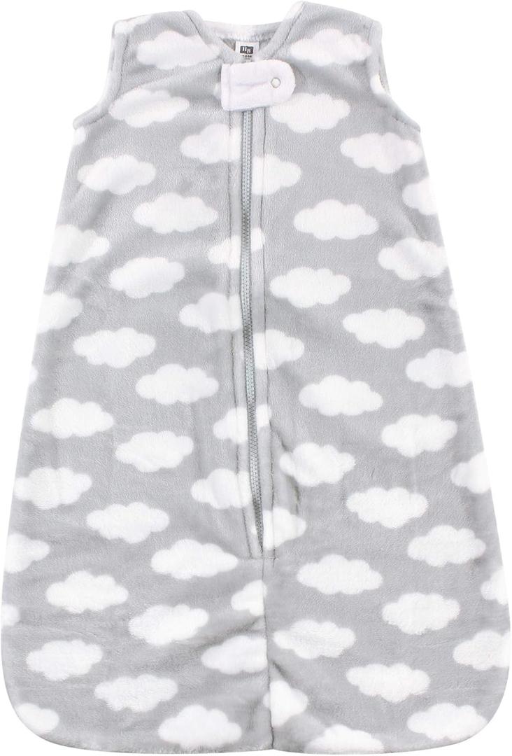 Hudson Baby Unisex BabyPlush Sleeping Bag, Sack, Blanket (6-12 Months, Gray Clouds Plush)