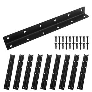 Redunest L Bracket, Heavy Duty Corner Brace, 10 Pack 10.8" Metal Shelf Bracket Angle Bracket for Shelves, Black Metal Braces for Wood,275mm Overall Length