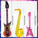 10pcs Inflatable Instruments Party Props Rock Star Toy Set Inflatable Saxophone Bass Rock Microphone Rock Electric Guitar Recorder Suitable for Various Music Parties(Versatile Style)