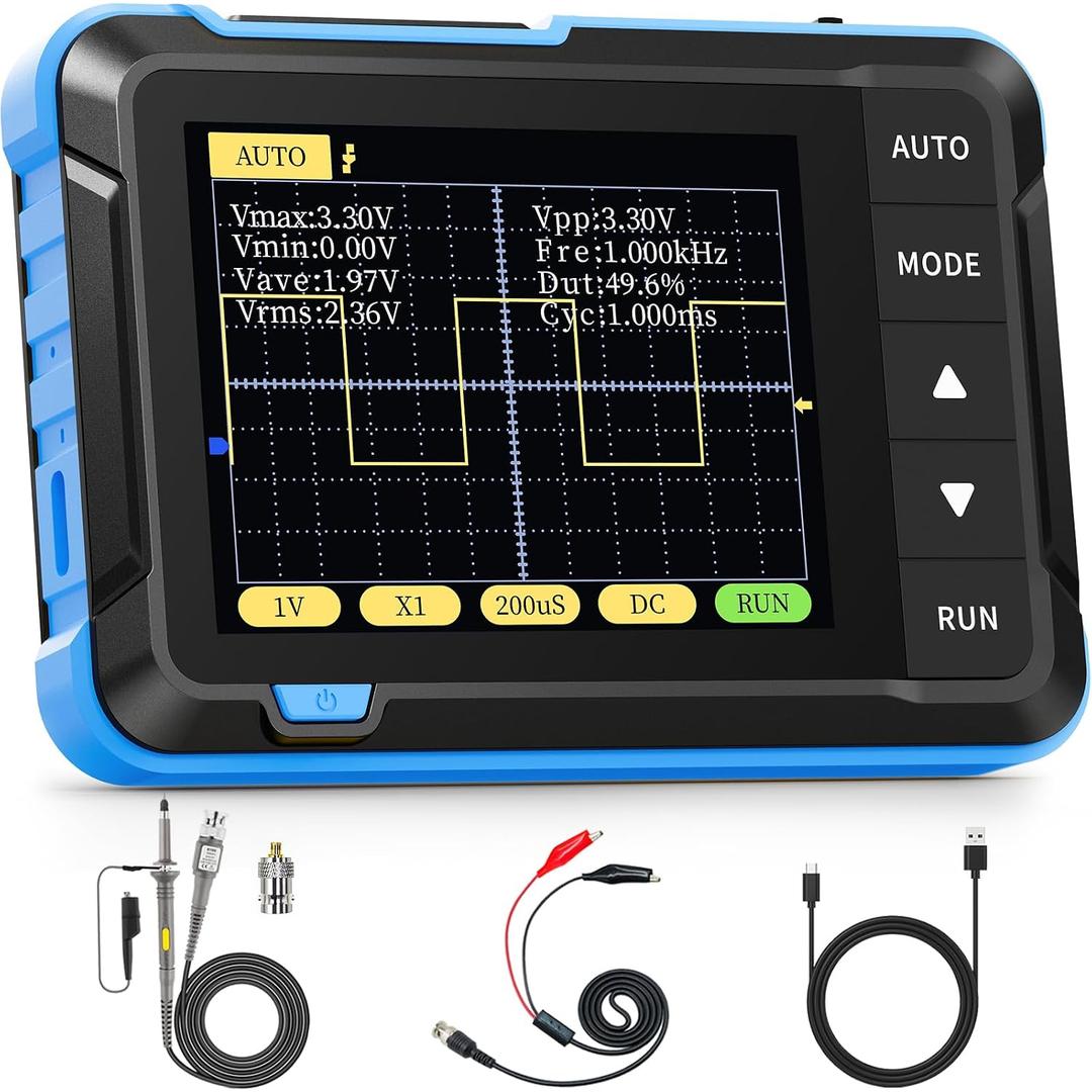 FNIRSI DSO152 Handheld Oscilloscope - 2.8" TFT Digital Oscilloscope Kit 200KHz Bandwidth 2.5MS/s High Sampling Rate Portable Pocket Oscilloscope, Trigger Function Auto/Nomal/Single
