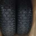 (2-Pack) 16x6.50-8 Pneumatic Tires on Rim - Universal Fit Lawn Mower and Yard Tractor Wheels - With Chevron Turf Treads - 3" Centered Hub and 3/4" Bushings - 396 lbs Max Weight Capacity