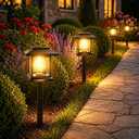 Solar Pathway Lights 14-Pack for for Yard Walkways | IP65 waterproof solar landscape lights. High-efficiency panels provide auto dusk-to-dawn glow for yard and driveway security