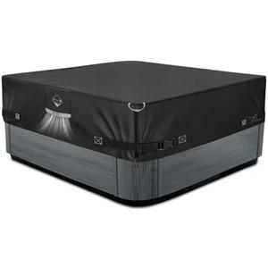 1000N Tearing Strength Hot Tub Cover Protector 96 x 96 inch fits 95 x 95, 94 x 94, 93 x 93 or 92 x 92 inch Square SPA, Hot Tub Covers Replacement-Black