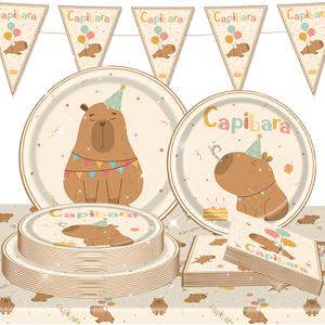 Capy Birthday Party Supplies Cute Cartoon Capy Party Tableware Decorations