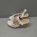 Mikarka Espadrille Wedge Sandals for Women Braided Knot Ankle Strap Open Toe Platform Sandals, 6.5