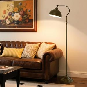 Bright LED Reading Floor Lamp with Remote and Bluetooth Dimming, Adjustable Brightness and Color temperature, Matte Black Iron Lampshade,Modern Rustic Vintage Living Room Bedroom Office Standing Lamp