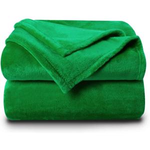 NANPIPER Fleece Blankets Super Soft Flannel Queen Size Blanket for Bed Luxury Cozy Microfiber Plush Fuzzy Blanket,Emerald Green