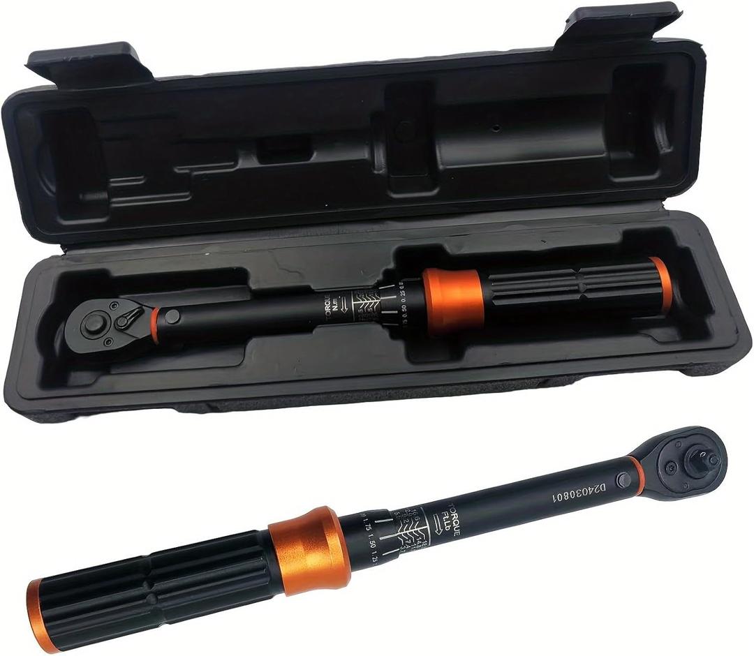 1/4" Drive Torque Wrench, 3.7-18.5ft.lb/5-25n.m Dual Range Scales, 72 Tooth Ratchet, Dual-Direction Adjustable Preset Torque Wrench for Bike Maintenance