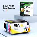 950xl and 951xl Ink Cartridges Combo Pack Compatible for HP 950 951 Ink Cartridges Combo Pack Replacement with HP OfficeJet Pro 8600 8610 8620 8100 8630 8660 8640 8615(4 Pack)