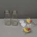 kitchentoolz Salad Dressing Shaker Bottle  12oz Glass Bottle with Silicone Pour Spout and Tamper-Proof Lid for Sauces and Marinades - Pack of 2 (Yellow)