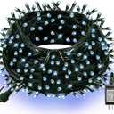 Dazzle Bright 300 LED Christmas String Lights, 100 FT Connectable Waterproof String Lights Green Wire with 8 Modes, Christmas Decorations for Indoor Outdoor Xmas Party Yard Garden (White)