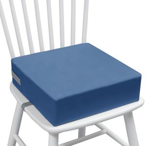 Eiury Toddler Booster Seat Dining Table Kitchen Chair, Waterproof Anti-Scratch PU Cushion, Non-Slip Bottom, Adjustable Buckle Straps, Easy Clean Portable Seat Cushion (Blue)