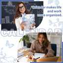 3 x ReliThick 7" x 6.5" 2026-2027 Pocket Calendar for Purse Small Monthly Planner Notebook PVC Cover Pocket Calendar Notepads Appreciation Present Gift for Women Mom Friend Teacher(Blue and White Floral)