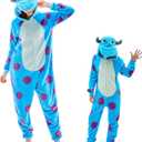 GONAAP Unisex Adult Onesie Pajamas Animal One Piece Costume Cosplay Sleepwear (Large, Blue Dot)