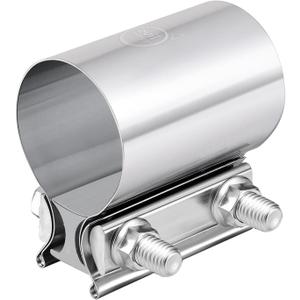 EVIL ENERGY 2.25 Inch Exhaust Clamp,2 1/4" Butt Joint Band Clamp Sleeve Coupler Stainless Steel for Pipes,Mufflers,Catalytic Converters 1PCS