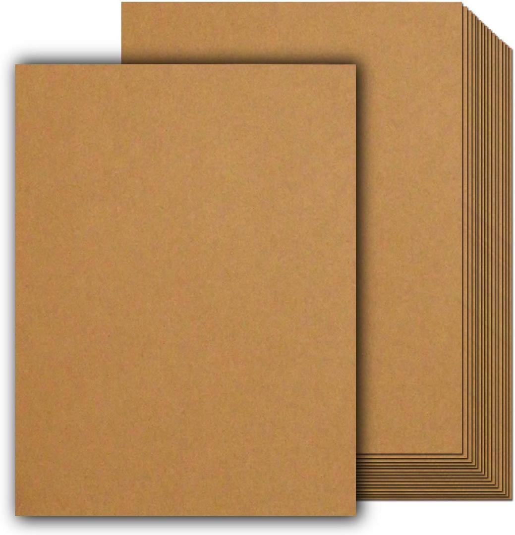 COLOURFUL US Heavyweight Brown Kraft Cardstock, 100 Sheets 300 GSM (110 lb. Cover) 8.5 x 11 inches for Arts and Craft, Drawing, DIY Projects
