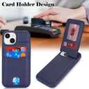 case for iPhone 15 Plus magsafe Wallet Compatible with Card Holder Back Credit Slots PU Leather Stand Shockproof Phone Cover for Women and Men-Blue