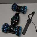 1:12 RC Stunt Car, 2.4GHz 4WD Remote Control Gesture Sensor Toy Cars, Double Sided Rotating Off Road Vehicle 360 Flips with Lights Music, Toy Cars for Boys & Girls Birthday (Blue)