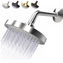 High Pressure Shower Head  AntiClogging Silicone Nozzles  2.5 GPM Removable Restrictor  Easy to Clean Adjustable Replacement  easy to install with Plumbers Tape  6 inch  Classic Chrome Finish