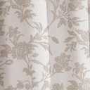 WOUVMA Beige Shower Curtain Floral Cotton Linen Cottagecore Shower Curtain for Bathroom 78" L x 72" W Long